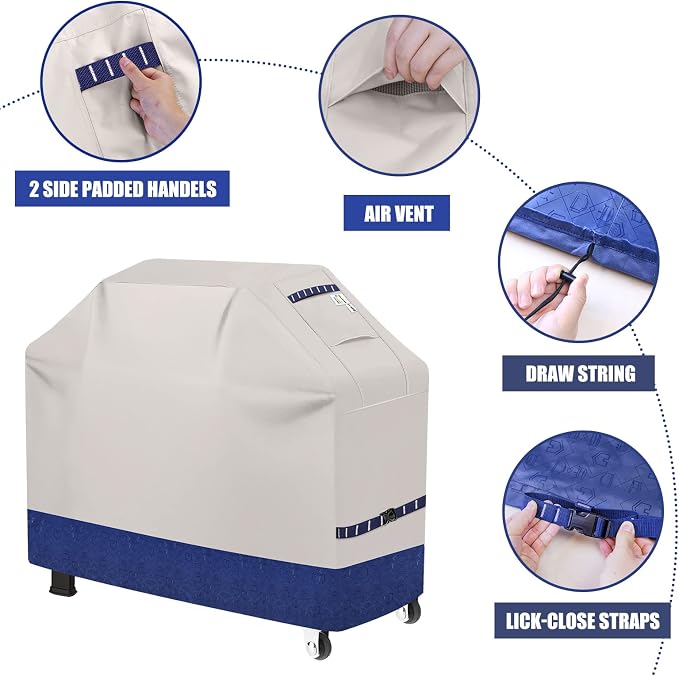 Grill Cover 600D Heavy Duty, Universal Fit Waterproof BBQ Grill Protector - Image 4