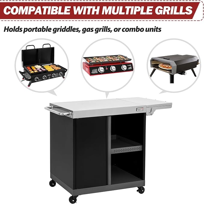 Royal Gourmet PC3201S Movable Grill Cart, Storage Cabinet - Image 10