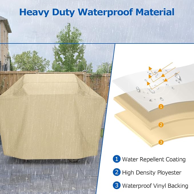 SunPatio 64 Inch Outdoor Waterproof BBQ Gas Cover, Heavy Duty Propane Grill - Image 3