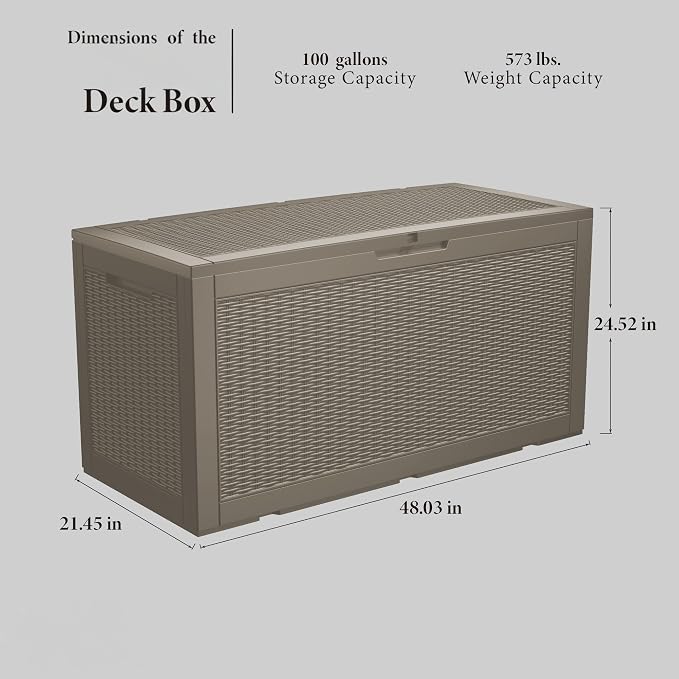 100 Gallon Patio Storage Bench - Image 5