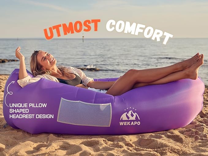 WEKAPO Inflatable Sun Lounger, Air Sofa, Waterproof and Leak-Proof, Picnics and - Image 6