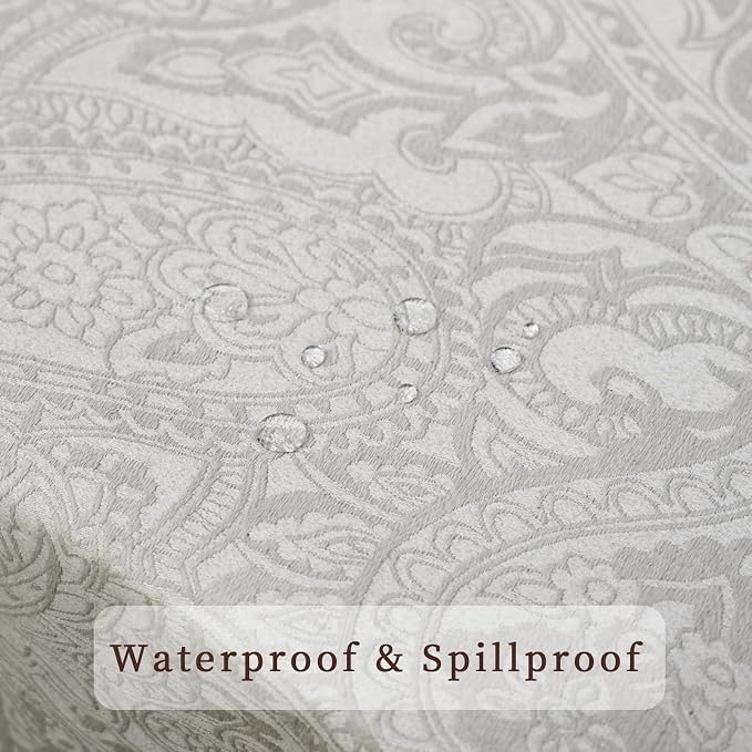 French Rectangle Tablecloth, Luxurious Retro Jacquard Waterproof Washable Table - Image 4
