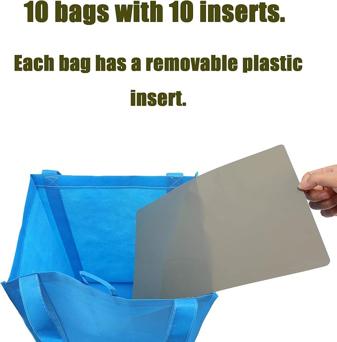 NERUB Set of 10 Reusable Grocery Bags Heavy Duty Shopping Bags Large Grocery - Image 3