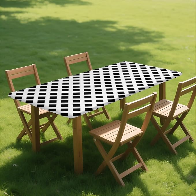 Rectangle Table Cloth Cover Waterproof Elastic Fitted Polyester Fitted - Image 8