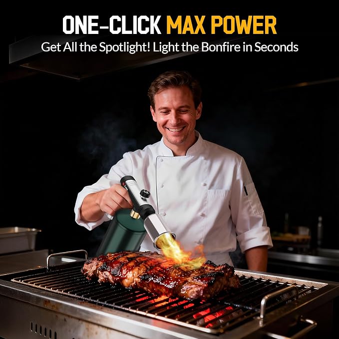 Siasky Propane Torch with One-Click Max Fire, Flame Thrower Gun Charcoal - Image 2