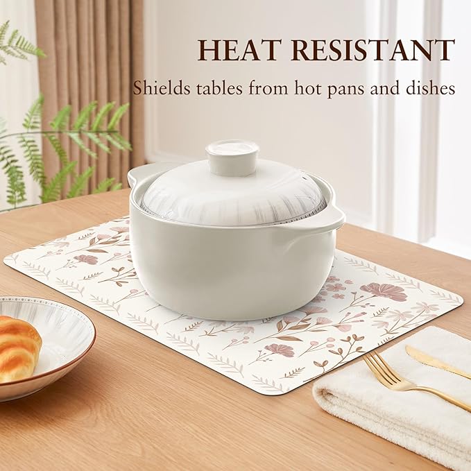 QIYI Placemats Set of 6, 12x18 Inch Faux Leather Place Mats - Image 5