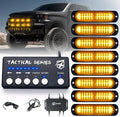 Xprite Amber 12 LED Surface Mount Strobe Lights Kit, Grill Grille Side Marker by Xprite