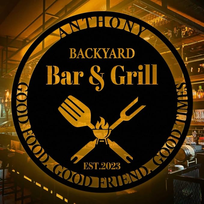 Custom Backyard Bar & Grill Sign by V-Decorparks