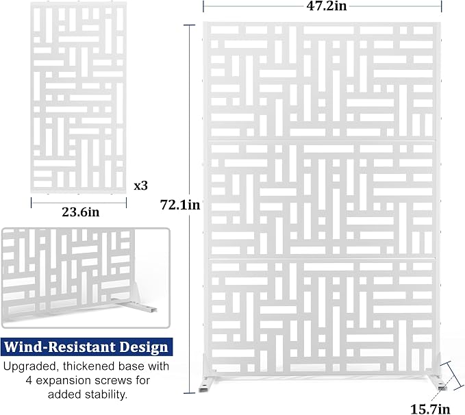 Outdoor Privacy Screen, Freestanding Privacy Fence Panels - Image 5