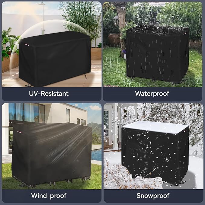Outdoor Bar Table Set Cover, Waterproof Patio Furniture Covers Outdoor Dining - Image 7