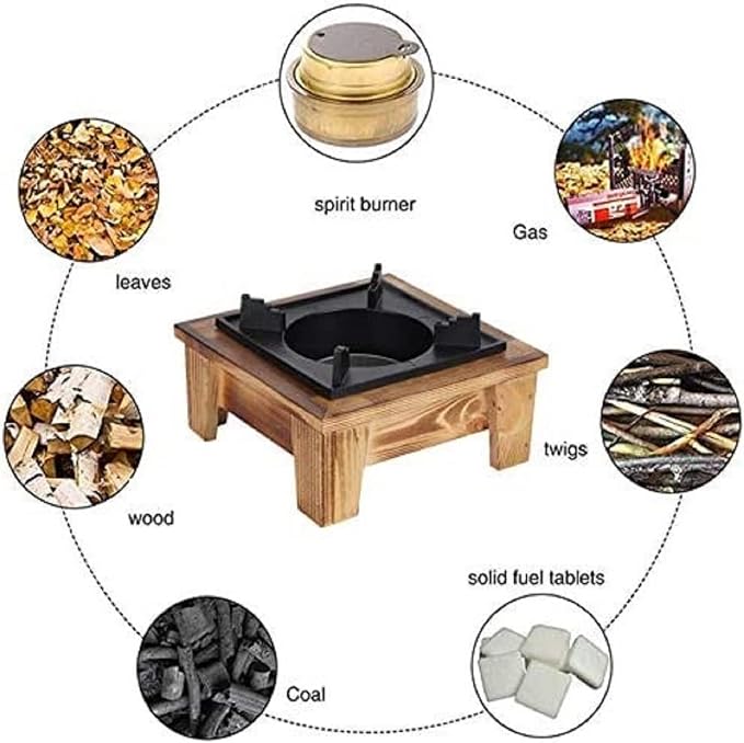 Jerliflyer Alcohol Wood Stove, Japanese Portable Stove Belly Stove - Image 2