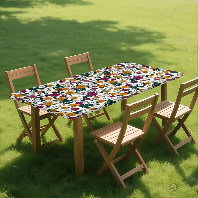 Rectangle Table Cloth Cover Waterproof Elastic Fitted Polyester Fitted - Image 8