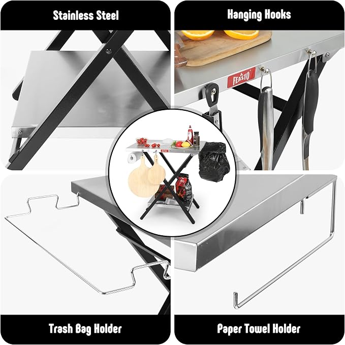 Outdoor Grill Table, Foldable Pizza Oven Stand & Griddle Stand - Image 5