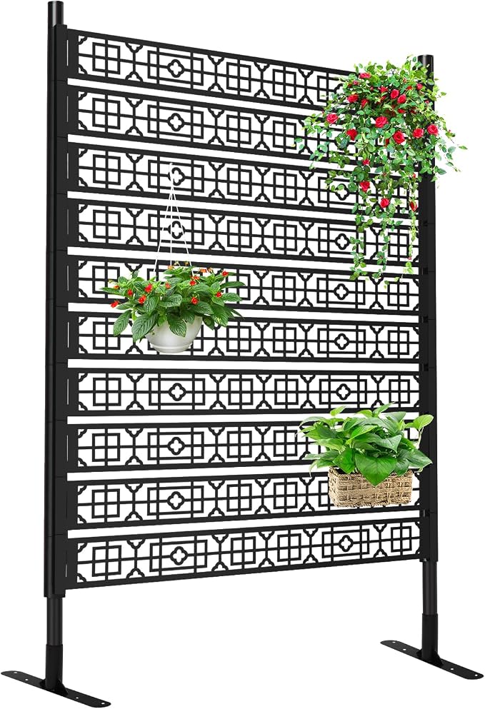 6FT Metal Privacy Screen for Outdoor, Kalolary Privacy Fence Screen by Kalolary