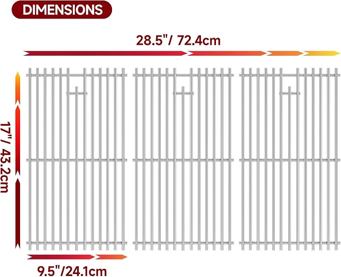 17''D x 28.5''W Grill Grates Replacement - Image 2