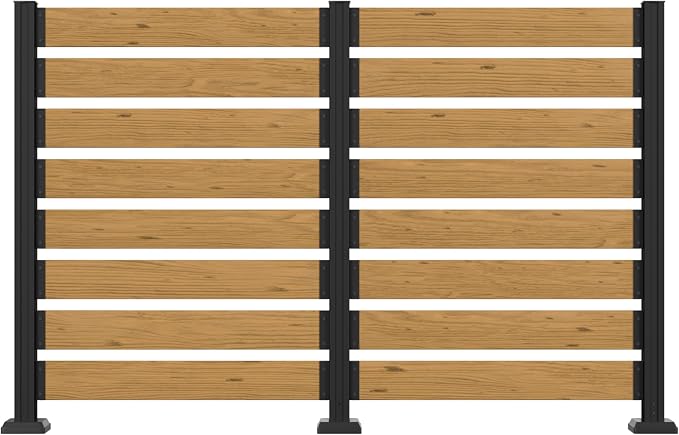 MUPATER 49'' H×78'' W Outdoor Fence Privacy Screen, No Dig Wooden Privacy Screen by MUPATERHome