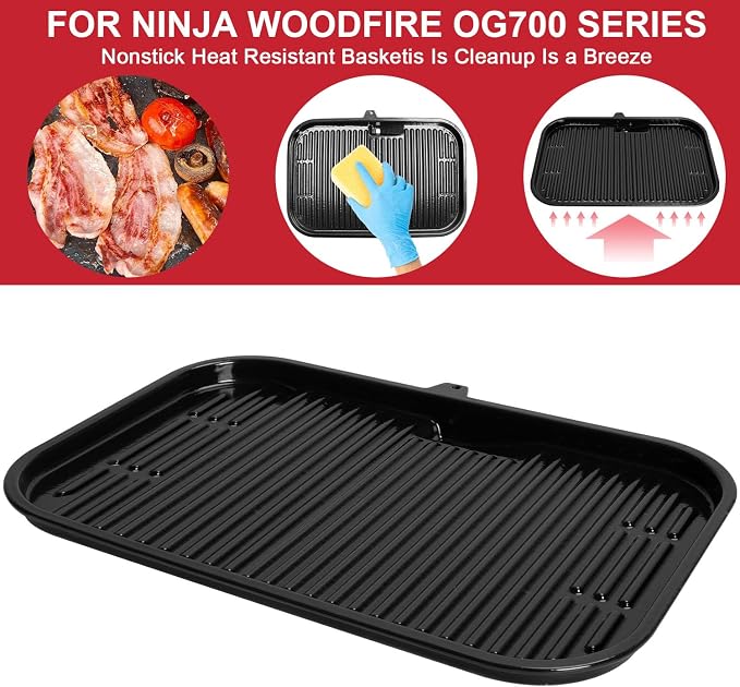 Grill Griddle Plate for Ninja Woodfire Outdoor Grills OG700 Series, Flat Top - Image 5