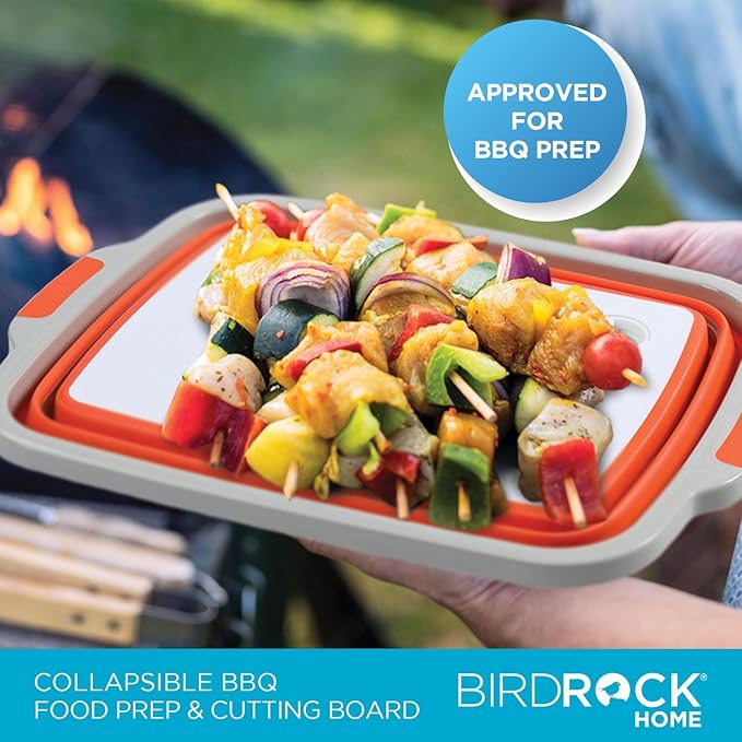 BIRDROCK HOME 2-pack Collapsible BBQ Prep Tub w/Cutting Board, Portable - Image 2