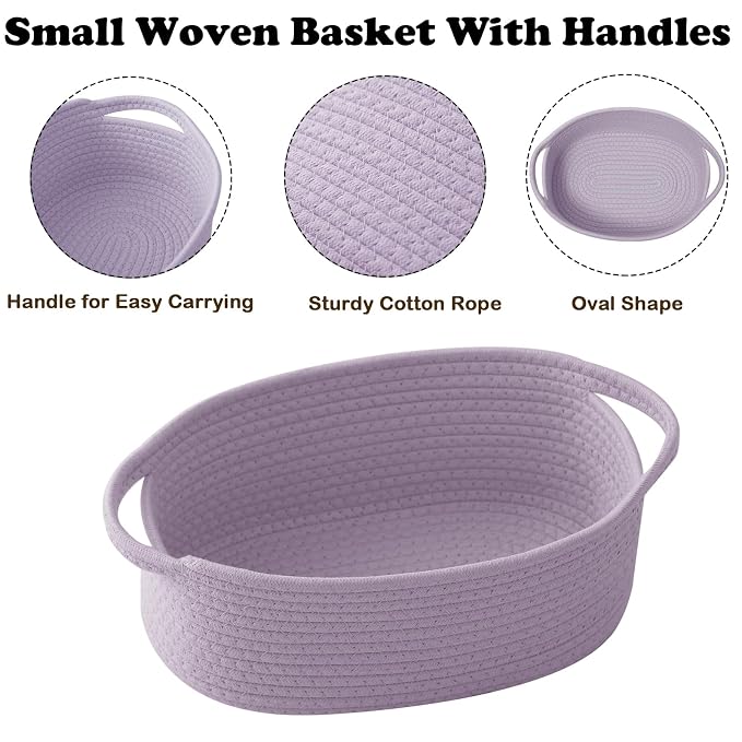 Gift Basket with Gift Bag and Ribbons, Small Rope Woven Shelf Storage, Baskets - Image 3