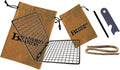 Portable Bushcraft Stainless BBQ Cooking Grill Grate, Bamboo Cutting Board by BrandedBoards