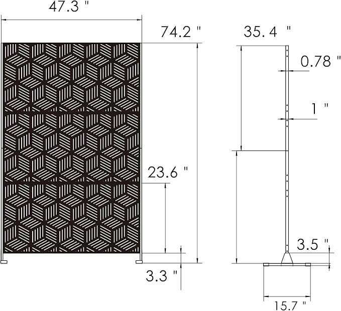 Kozyard Metal Privacy Screen 74" H x 47.2" W Decorative Outdoor Divider - Image 7