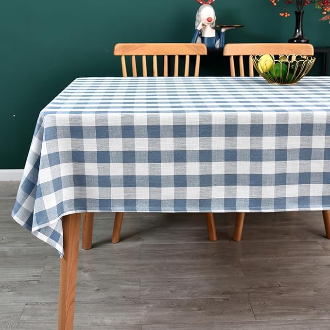 Gingham Tablecloth Rectangle Table Cloth Heavy Duty Cotton Checkered Table Cover by Yofori