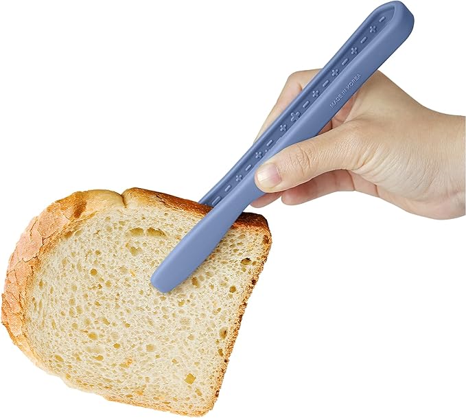 Tongs in Blue Silicone, 7-Inch Mini with Anti-Slip Grip
