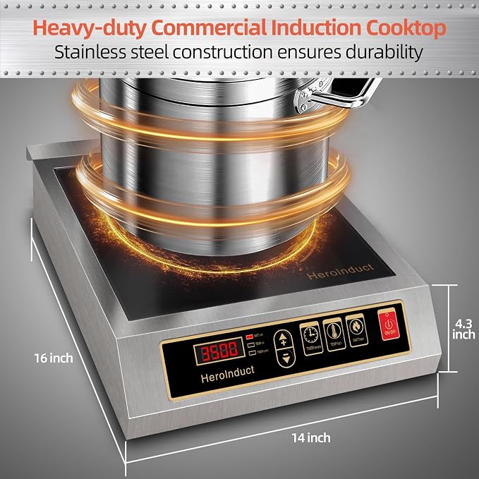 Portable Induction Cooktop 208-240V 3500W Commercial Range Countertop Burner - Image 6