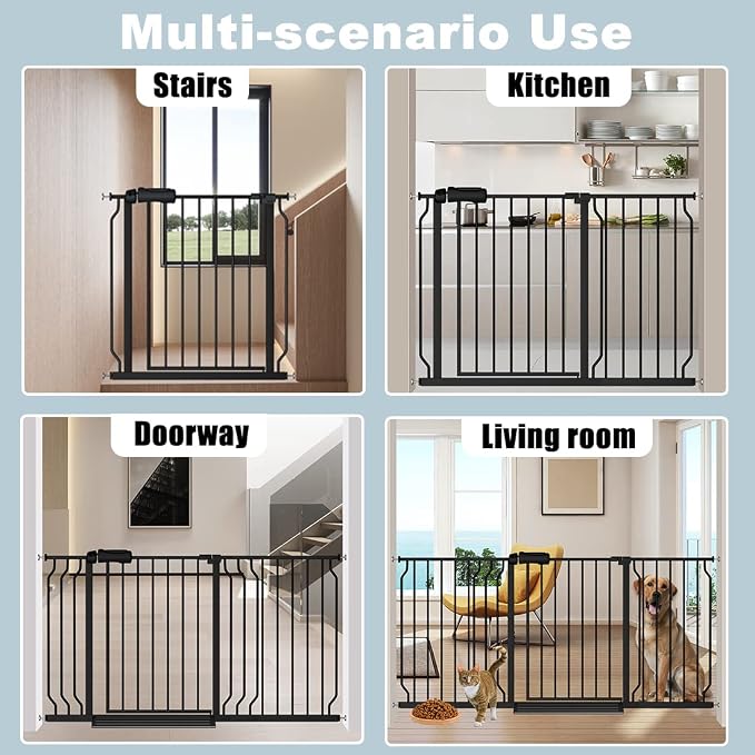 Walk Through Black Baby Gate 43.5-48 Inch Wide, Pressure Mounted Safety - Image 8