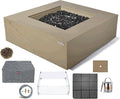 Elementi+ | Bundle Uluru Gas Fire Pit Cast Concrete 40" Square Fire Table by AMSFireplaceInc