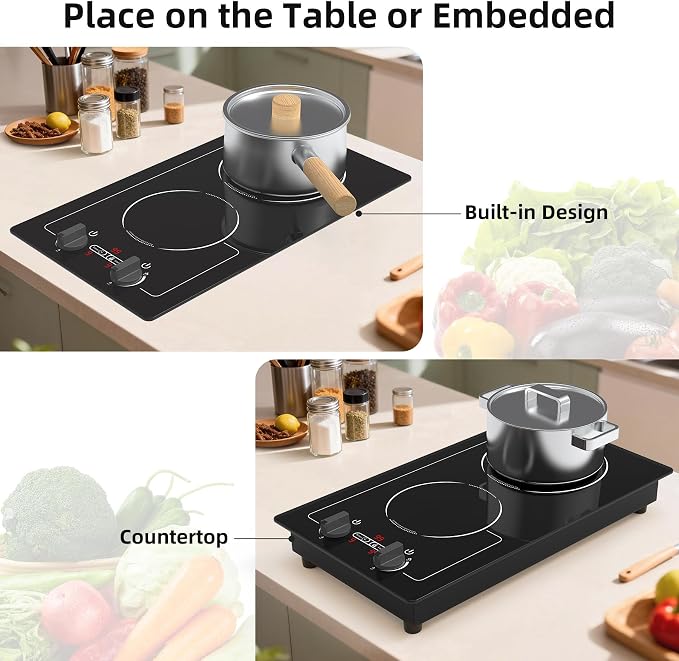 VBGK Induction Cooktop, 110V 2300W 2 burner hot plate - Image 6