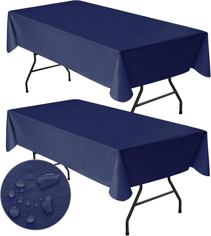 Nasitos 2 Pack Plastic Tablecloth 60x102 Inch-Vinyl Disposable Rectangle by Nasitoshomedecor