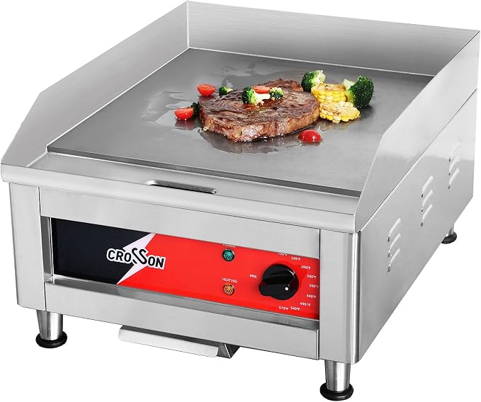 CROSSON 16"*16" Commercial Electric Countertop Griddle, Flat Top Griddles by CROSSON-CateringEquipment