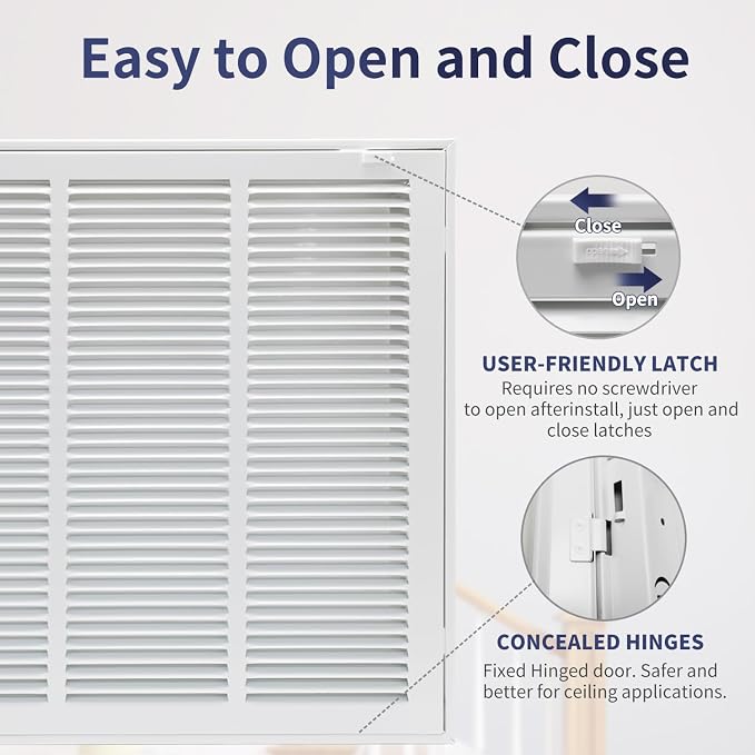 16"W x 16"H Steel Return Air Filter Grille - Image 4