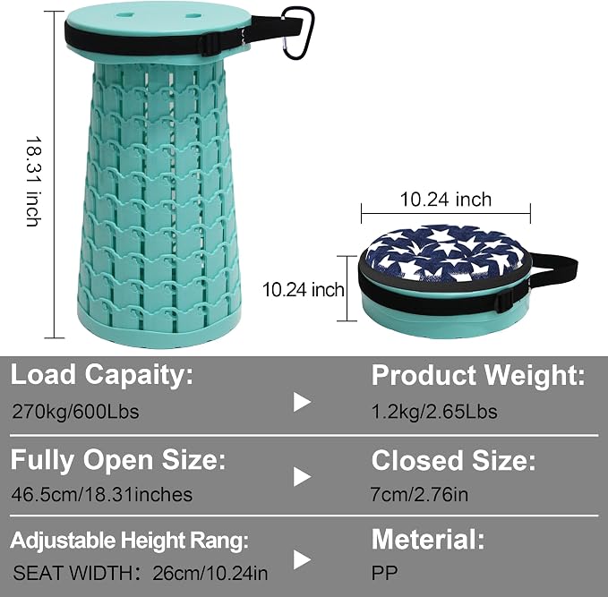 ALEVMOOM Upgraded Collapsible Stool - Image 2