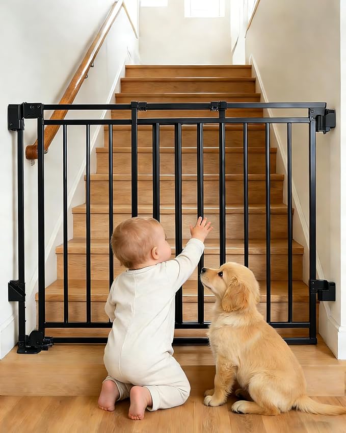Baby Gate for Stairs Doorways & Kitchen, Extra Wide 32"-54" W x Extra Tall 39" H by patywaga