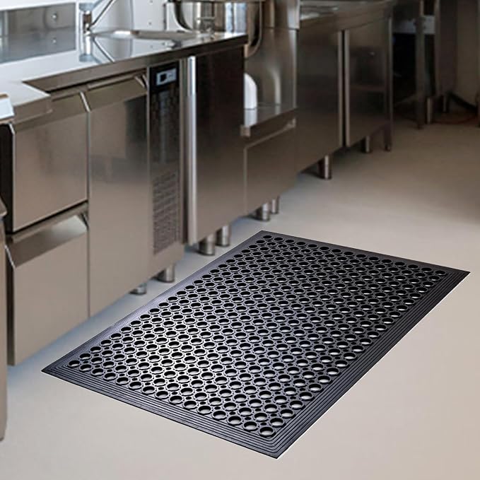 Anti Fatigue Rubber Mats Outdoor Restaurant Kitchen Rubber Drainage Floor Mat - Image 5