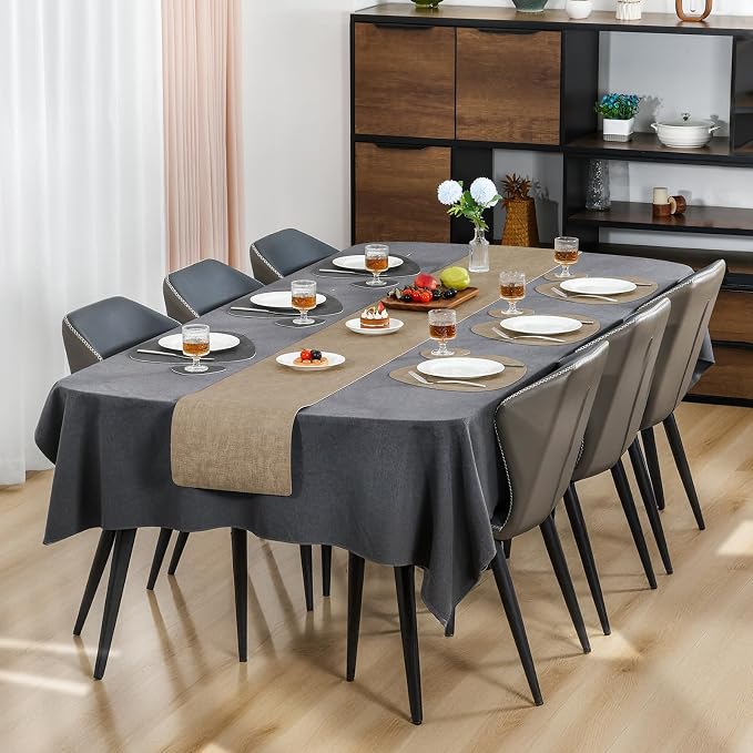 Placemats and Coasters, Washable Reversible Placemats Round Faux Leather - Image 3