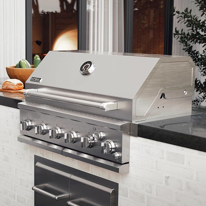 Spire Premium 6 Burner Built In Gas Grill Island Head, Stainless Steel 36 Inch - Image 8