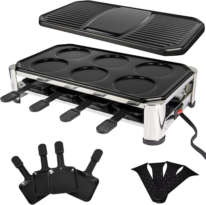 TAMARIT 8-Person Raclette Grill, Electric Party Griddle - Image 7