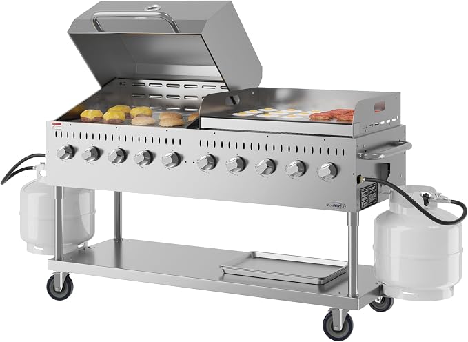 72 in. 10-Burner Commercial Outdoor Propane Gas Grill - Image 2