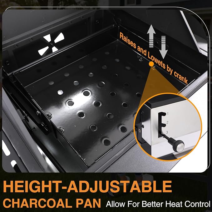 Propane Gas and Charcoal Grill Combo | Griddle Grill - Image 6