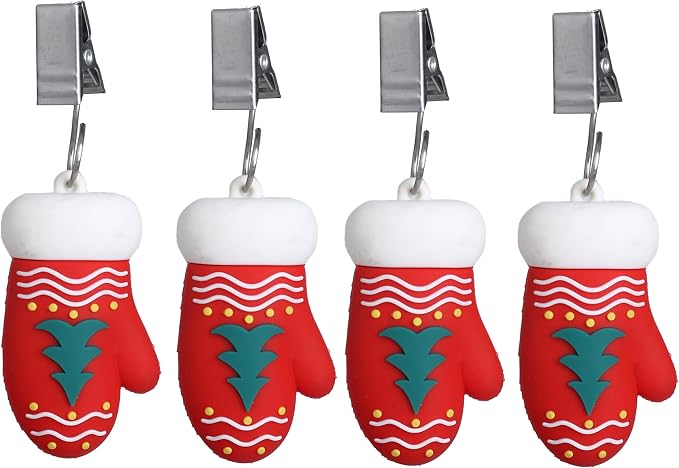 TwoFish Home Set of 4 Xmas Glove Tablecloth Weight Clamps Xmas Glove Decoration - Image 2