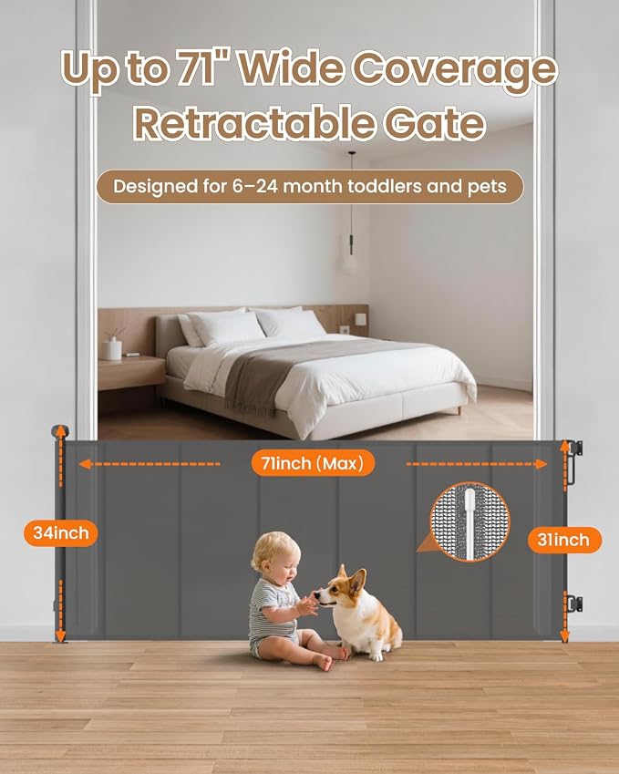 Upgraded Retractable Baby Gate - Image 3
