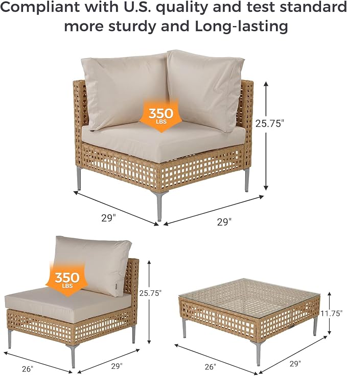 Grand patio 8-Piece Wicker Patio Furniture Set - Image 5