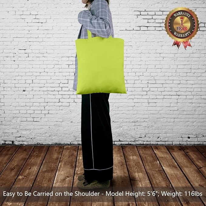 TOPDesign 12-Pack Economical 16"x15" Apple Green Cotton Tote Bag, Lightweight - Image 2