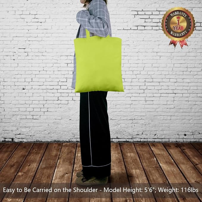 TOPDesign 24-Pack Economical 16"x15" Apple Green Cotton Tote Bag, Lightweight - Image 2