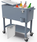 Permasteel 80 Quart Party Cooler, Rolling Ice Chest by Permasteel