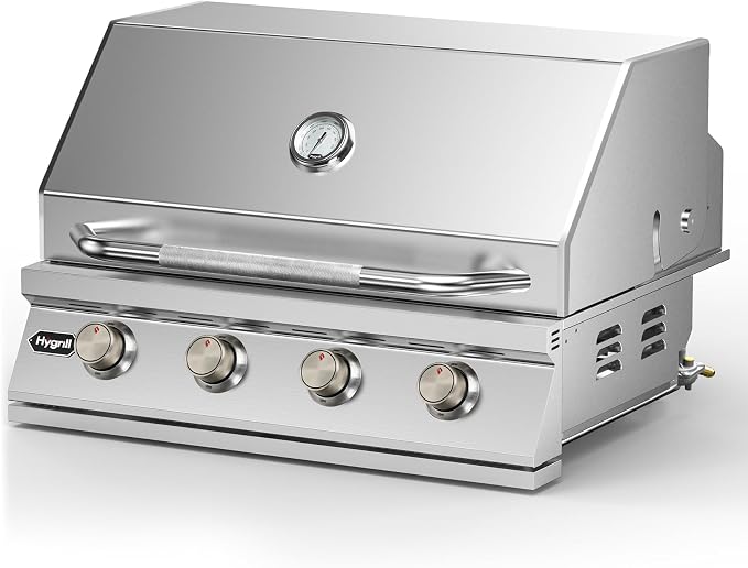 Hygrill 32-Inch Built In Grill, Stainless Steel 4-Burner Grill Head by Stanbroil