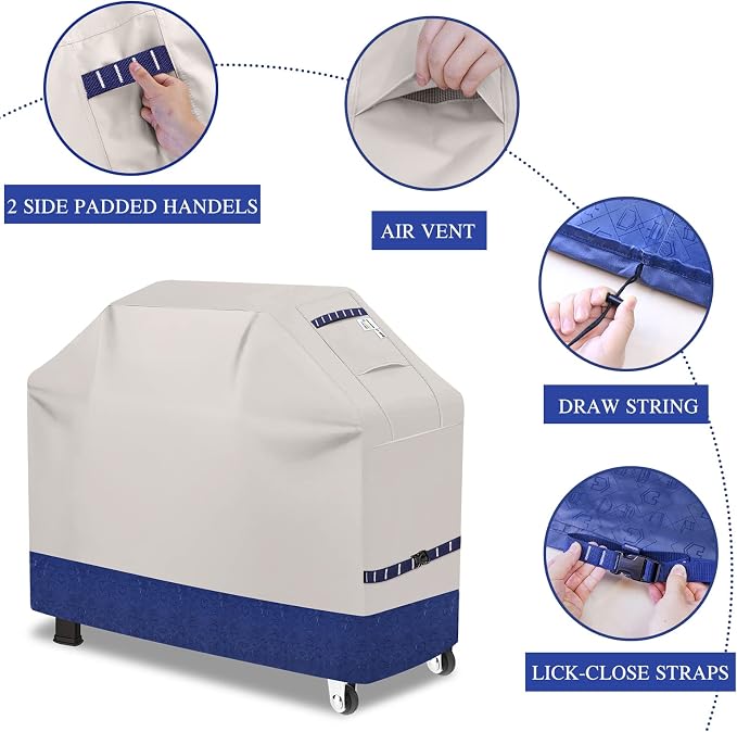 Grill Cover 600D Heavy Duty, Universal Fit Waterproof BBQ Grill Protector - Image 4